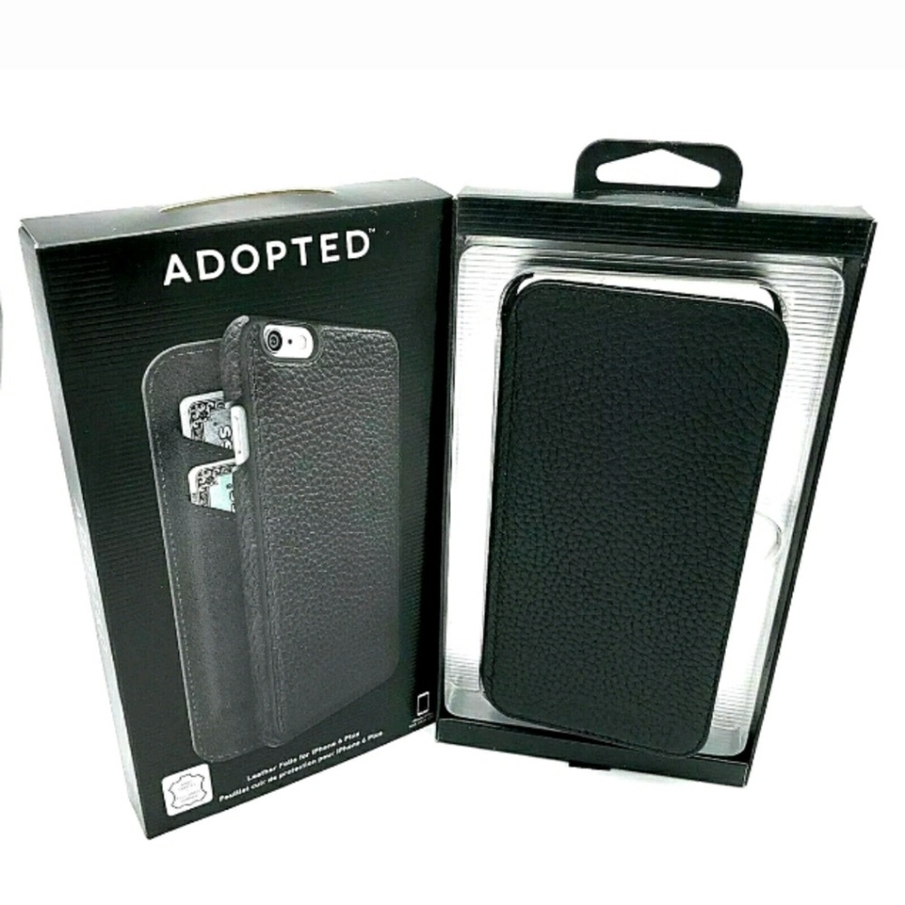 Adopted Black Leather Folio iPhone 6+/6s Plus Case
